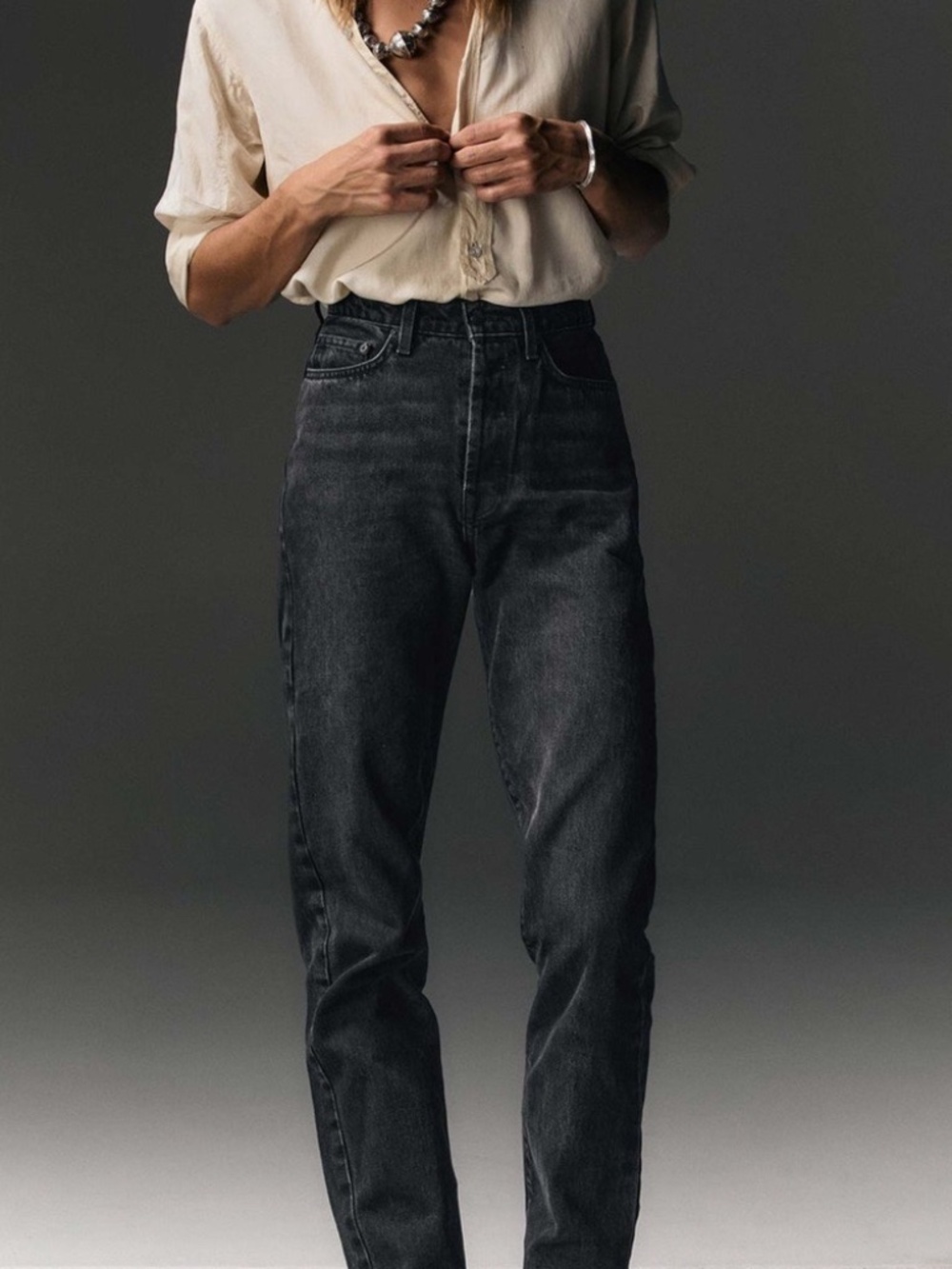 Imogene + Willie Trudie Blackstone High Rise Tapered Denim Jeans